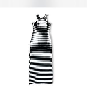 NWT Zara Black and White Striped Maxi Dress